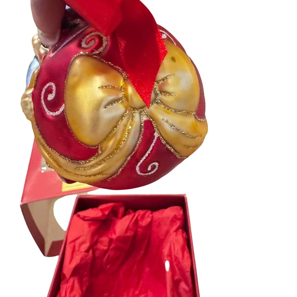 Yuletide Lenox  Vintage Elf with Bow Ornament with Red Ball  Christmas  Preloved